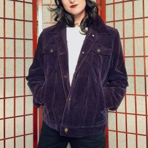 deep purple corduroy trucker jacket size medium chaps